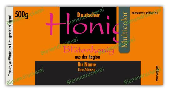 Honigglas Etikett Motiv 015 - Multicolor 