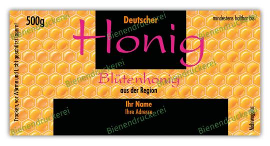 Honigglas Etikett Motiv 018 