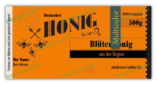 Honigglas Etikett Motiv 156 - Multicolor 